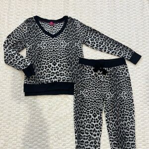 Betsey Johnson Black and White Leopard Print Pajamas